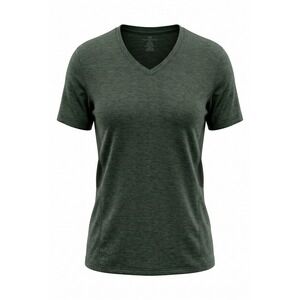 Real Essentials Womens V-Neck‎ Active T-Shirt Heather Green Size 3X Athleisure